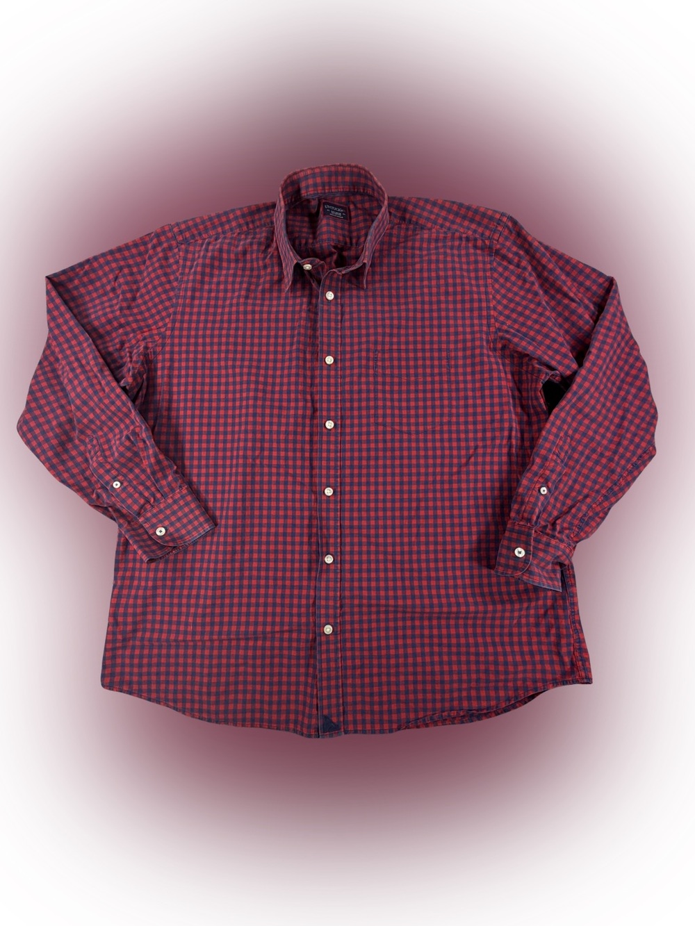 Men’s UNTUCKit Red and Navy Check Button-Down Shirt Size XXL